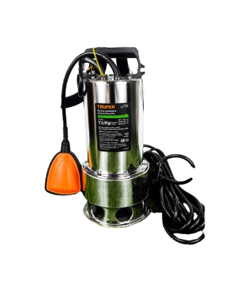 BOMBA SUMERGIBLE ACERO INOXIDABLE PARA AGUA SUCIA 1 1/2 HP TRUPER