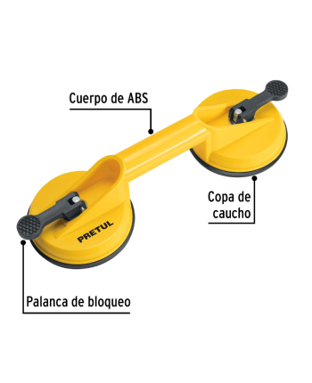 VENTOSA PARA VIDRIO 2 COPA  PRETUL