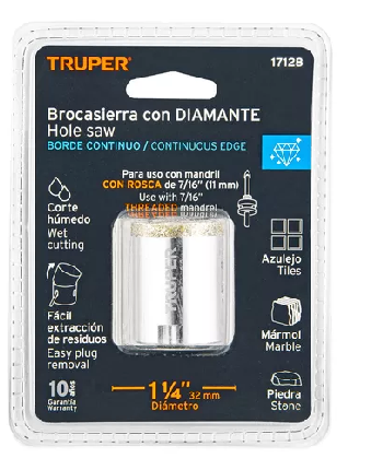 BROCASIERRA DIAMANTADA 1 1/4” TRUPER